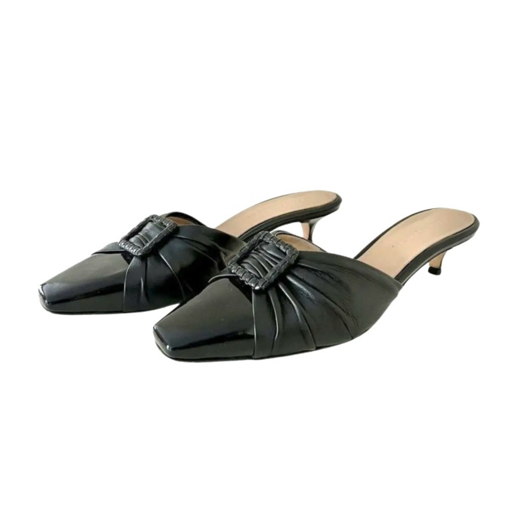 Dear Frances Dark Green Patent Leather Mule Heels